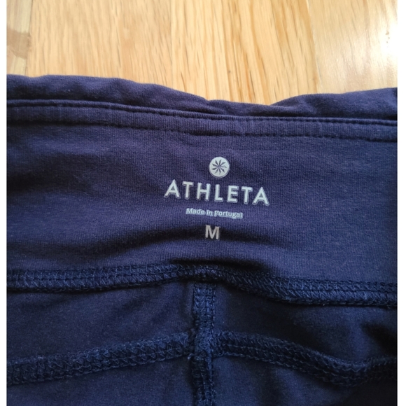 ATHLETA Navy Blue Vinyasa Active Ruching Yoga Legging Pants Sz Medium - Picture 4 of 9
